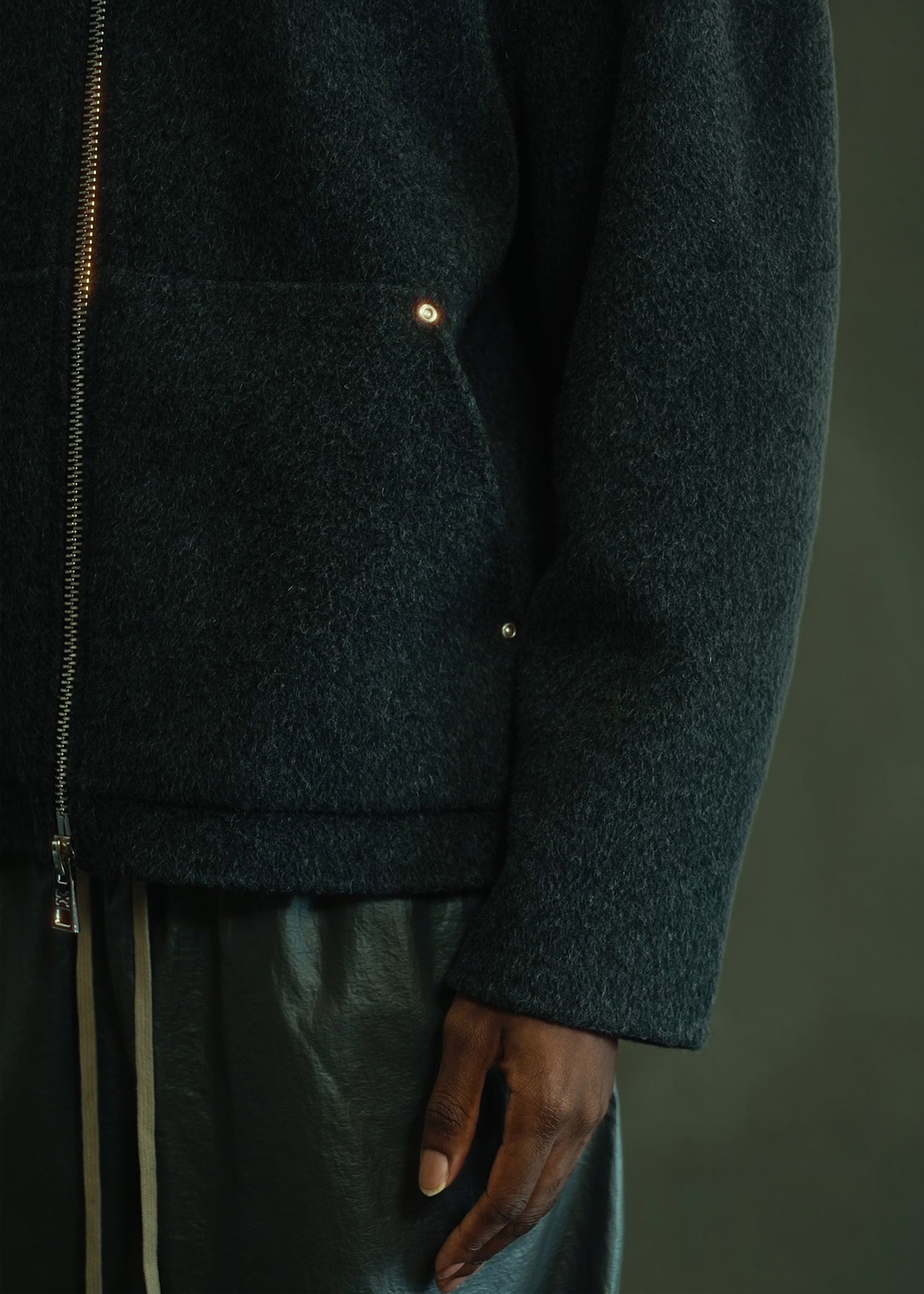 Wool Concrete Zip Hoodie
