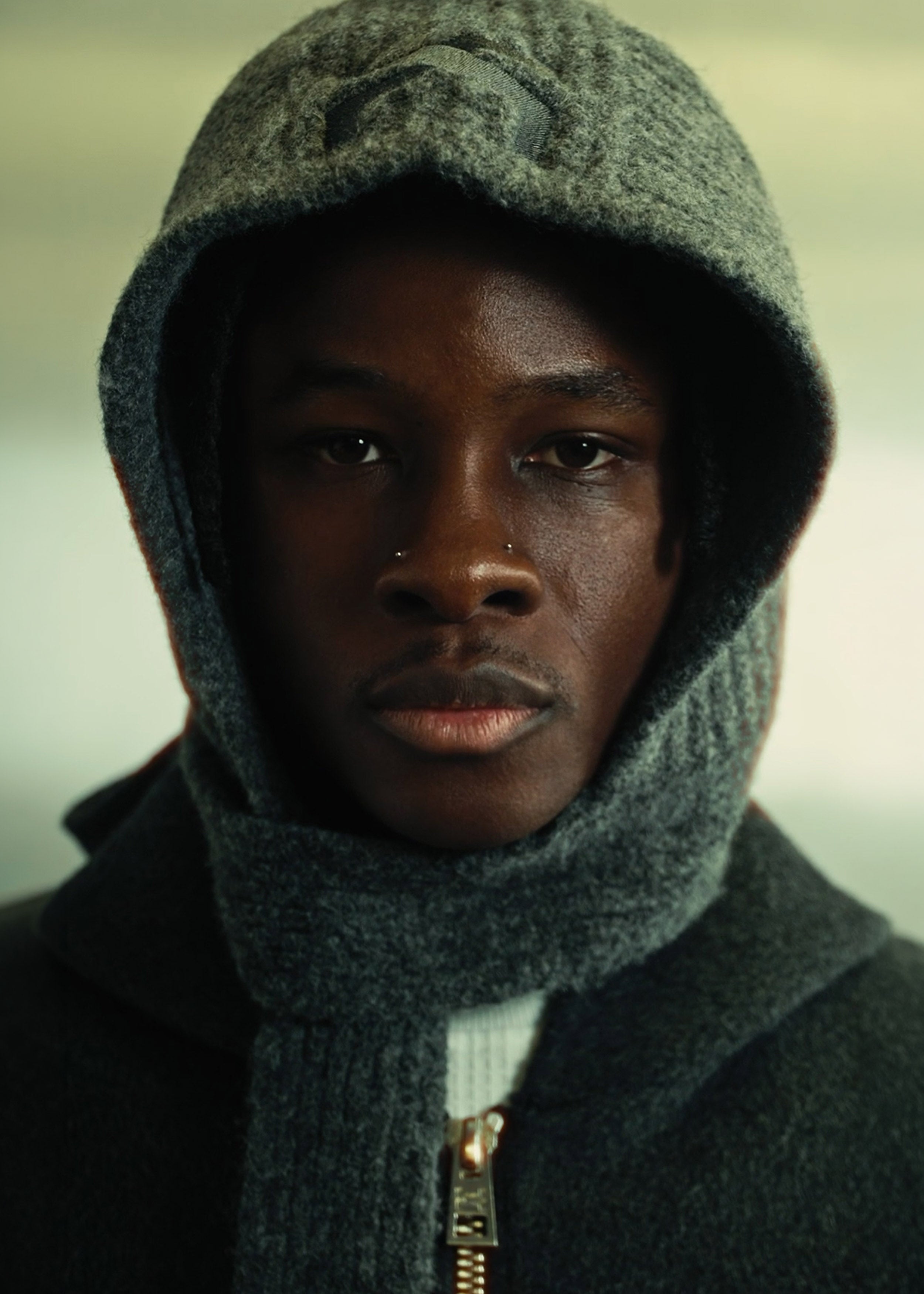 Concrete Structured Scarf X Beanie