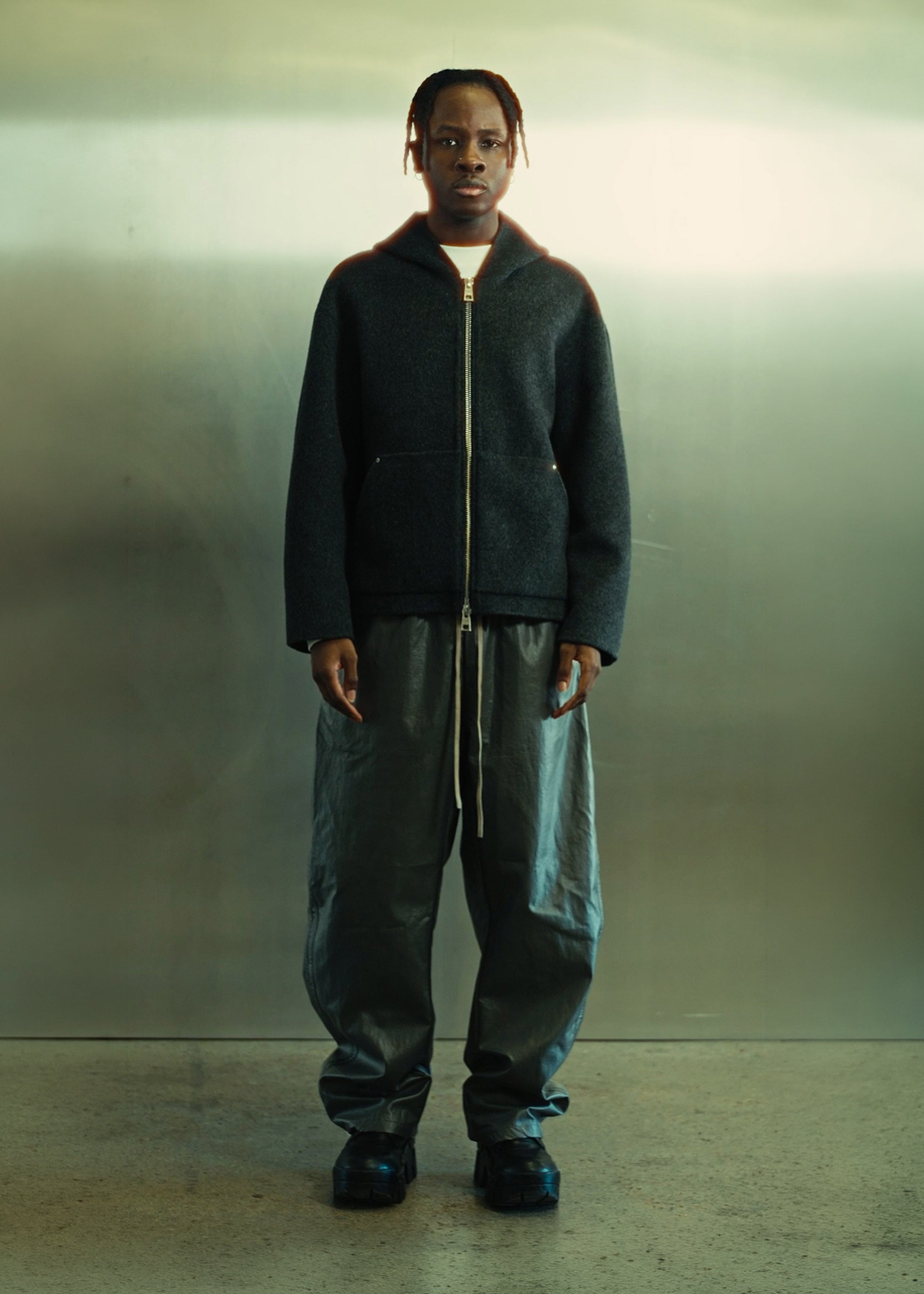 Wool Concrete Zip Hoodie