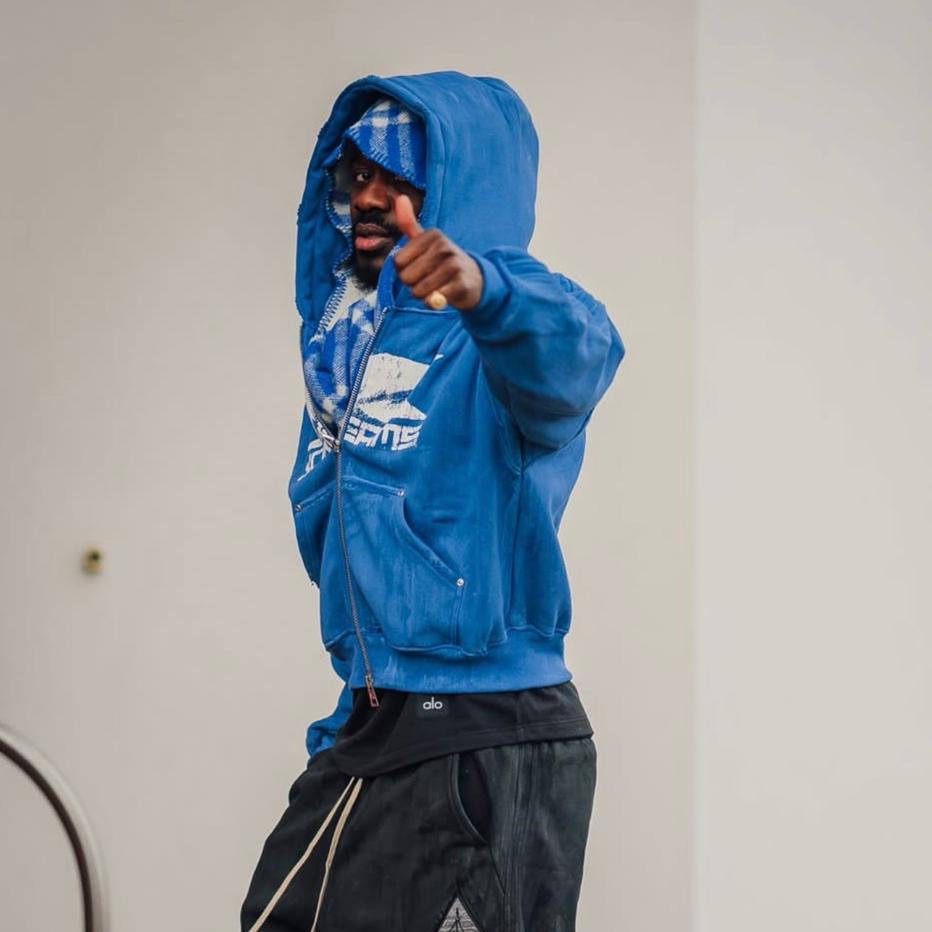 Wax Safety Zip Hoodie - Blueprint Blue