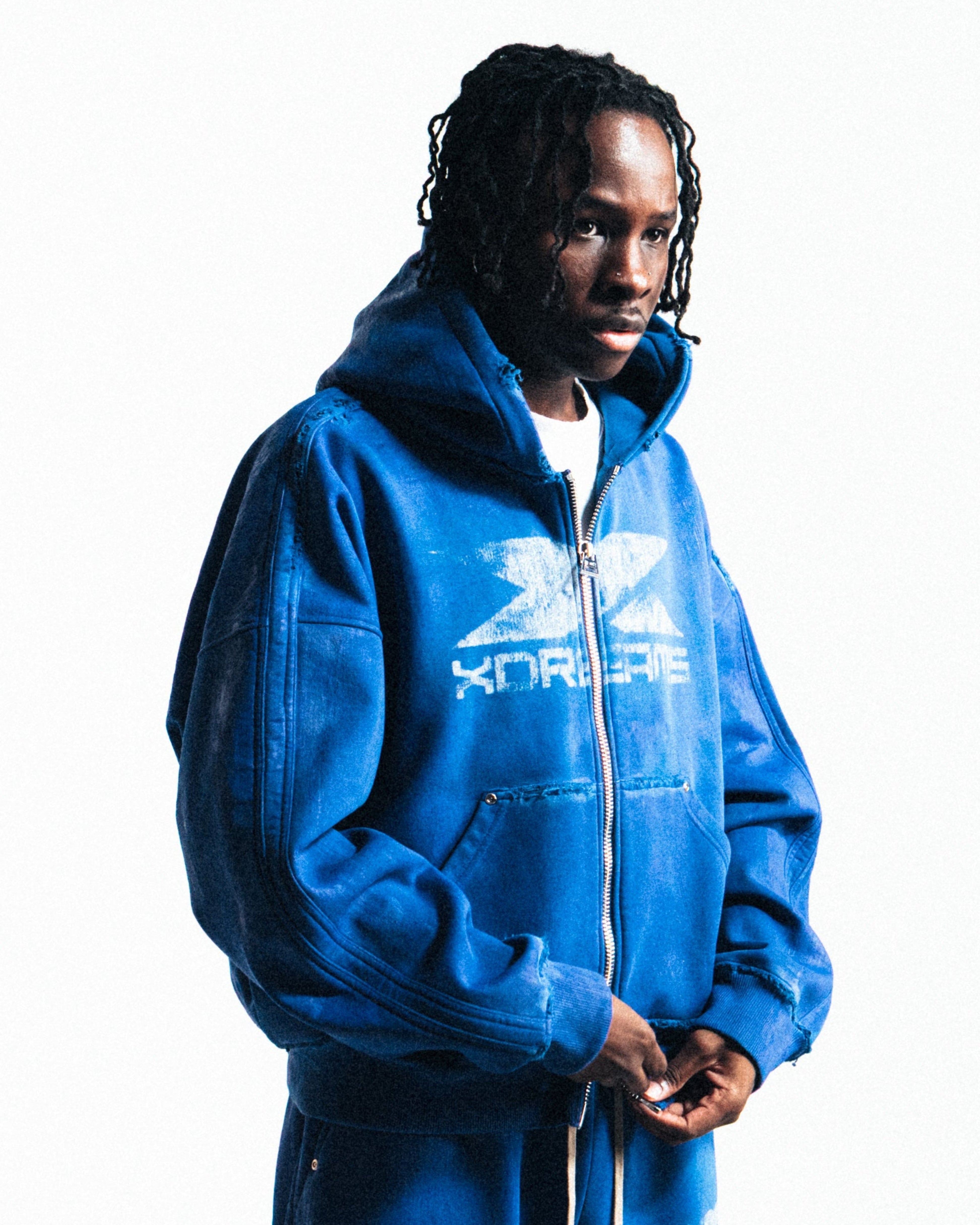 Wax Safety Zip Hoodie - Blueprint Blue